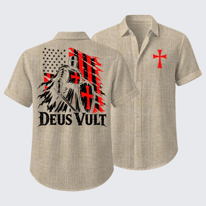 Short Sleeve Casual Shirt - Deus Vult – American Crusader Christian Knight