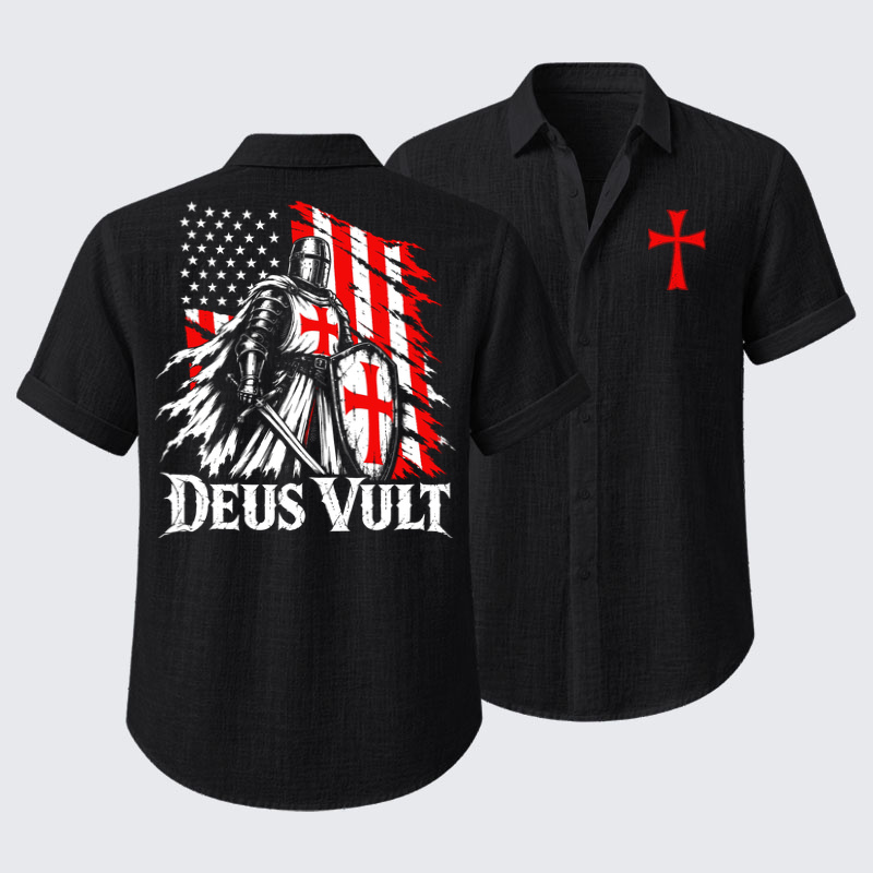 Short Sleeve Casual Shirt - Deus Vult – American Crusader Christian Knight
