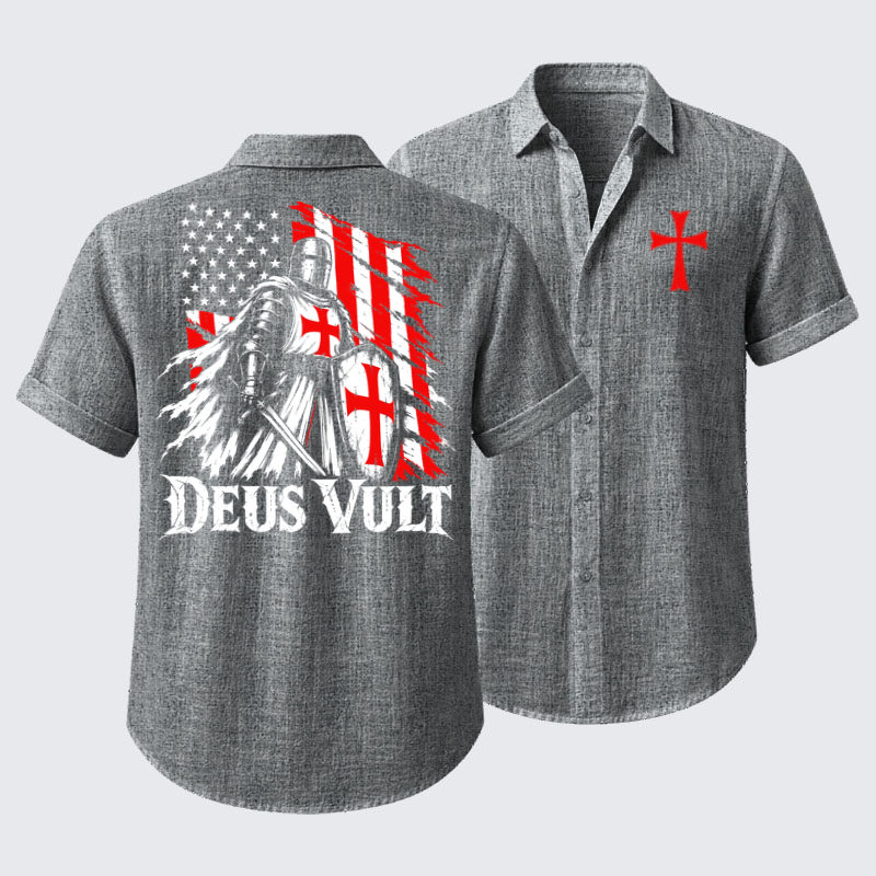 Short Sleeve Casual Shirt - Deus Vult – American Crusader Christian Knight