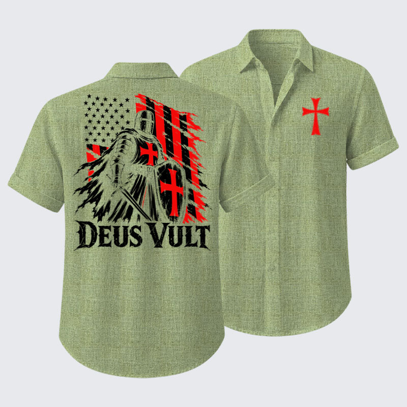Short Sleeve Casual Shirt - Deus Vult – American Crusader Christian Knight