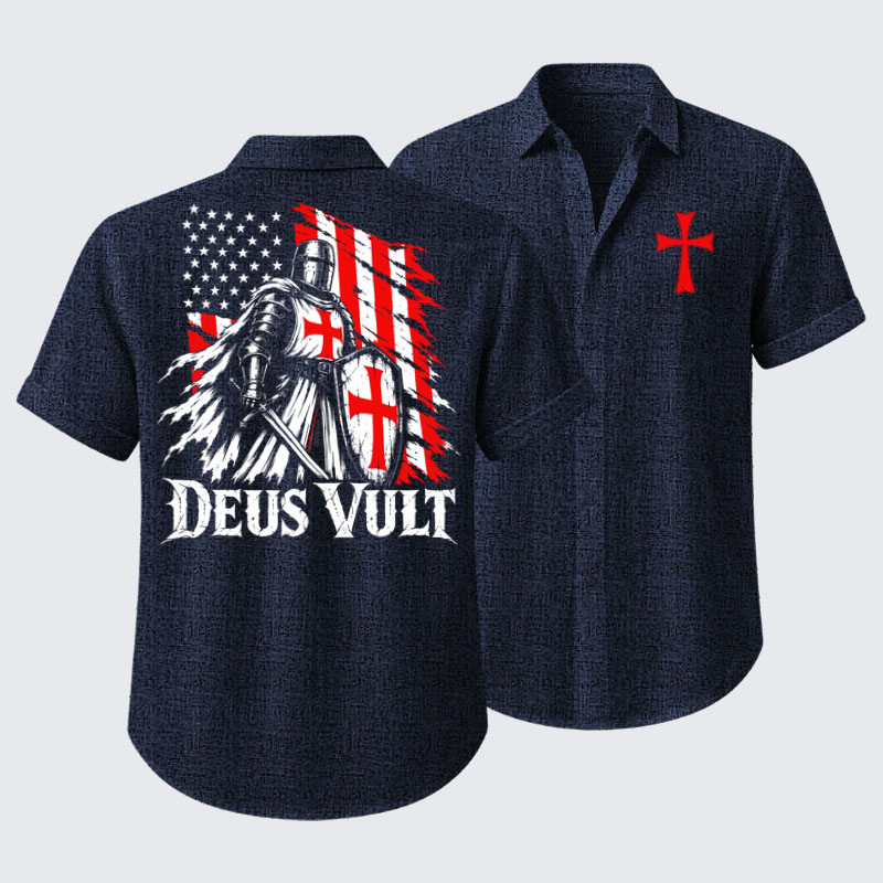 Short Sleeve Casual Shirt - Deus Vult – American Crusader Christian Knight