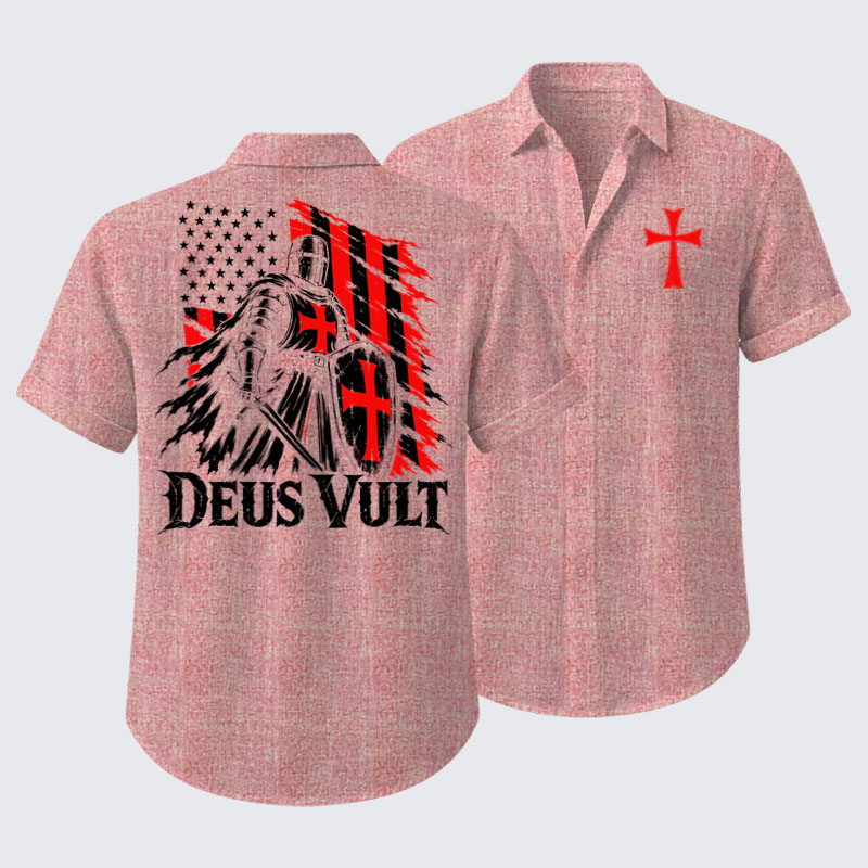 Short Sleeve Casual Shirt - Deus Vult – American Crusader Christian Knight