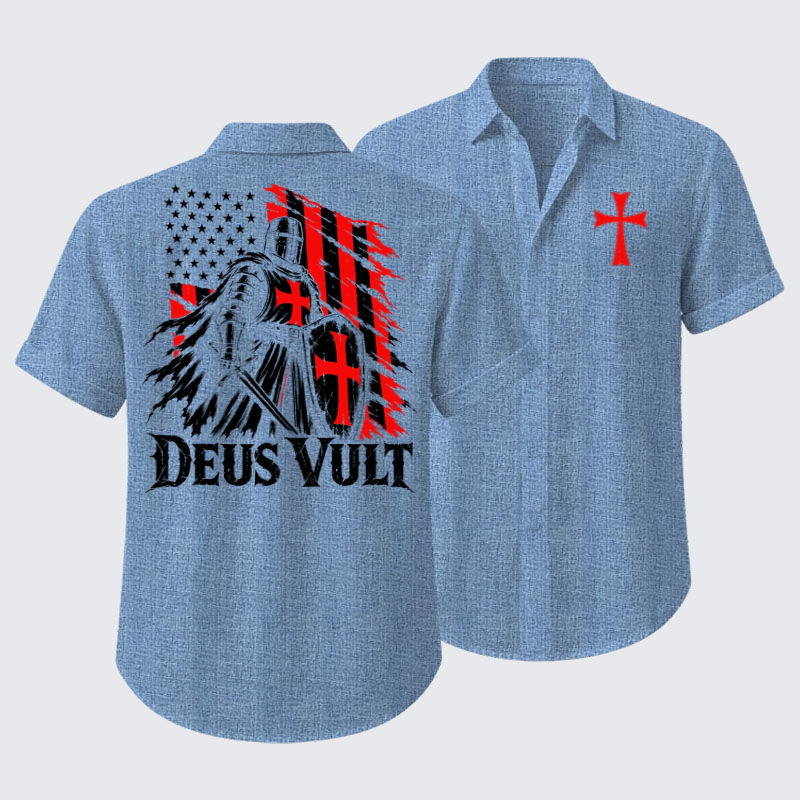 Short Sleeve Casual Shirt - Deus Vult – American Crusader Christian Knight