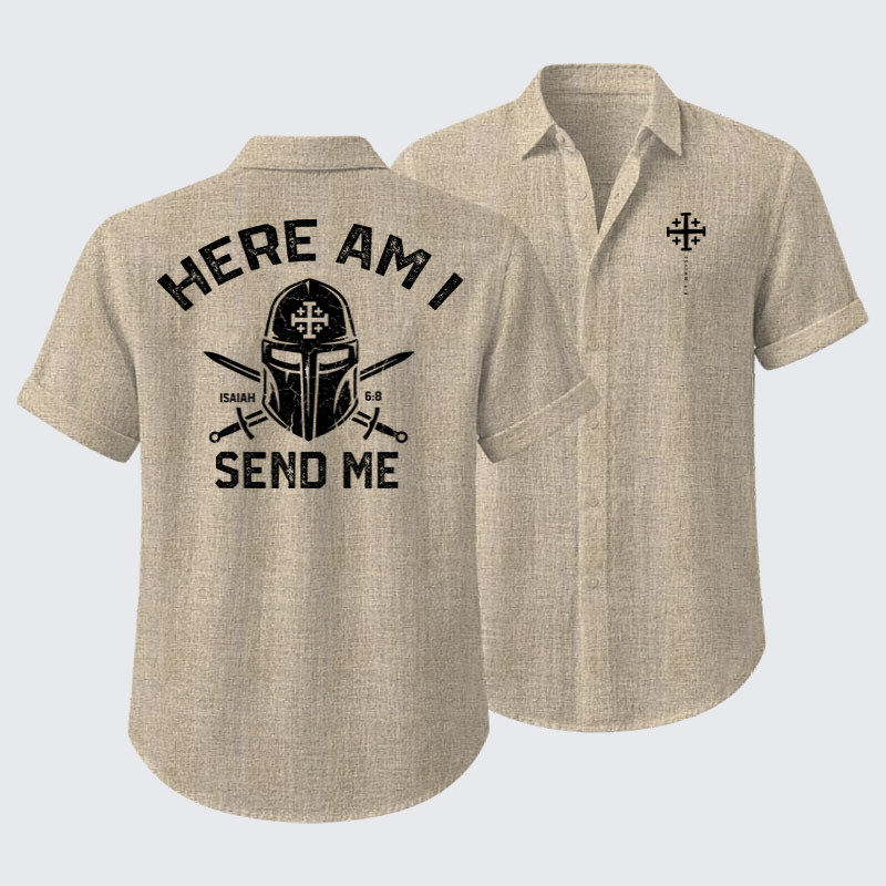 Short Sleeve Casual Shirt - Here Am I Send Me