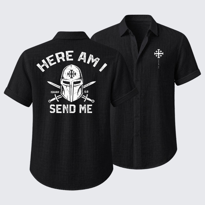 Short Sleeve Casual Shirt - Here Am I Send Me