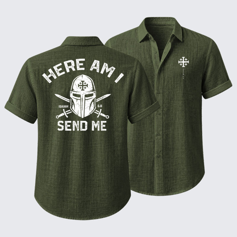 Short Sleeve Casual Shirt - Here Am I Send Me