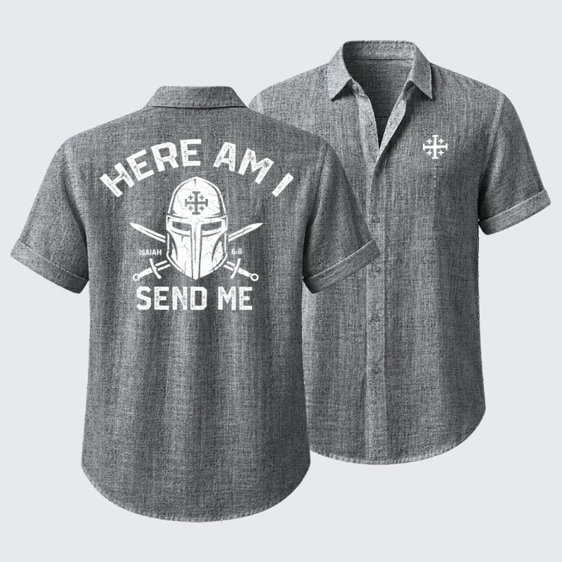 Short Sleeve Casual Shirt - Here Am I Send Me
