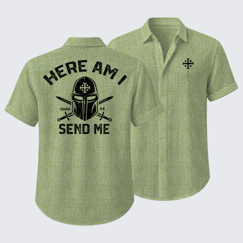 Short Sleeve Casual Shirt - Here Am I Send Me