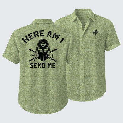 Short Sleeve Casual Shirt - Here Am I Send Me