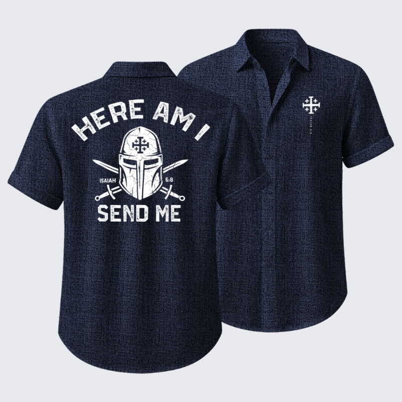 Short Sleeve Casual Shirt - Here Am I Send Me