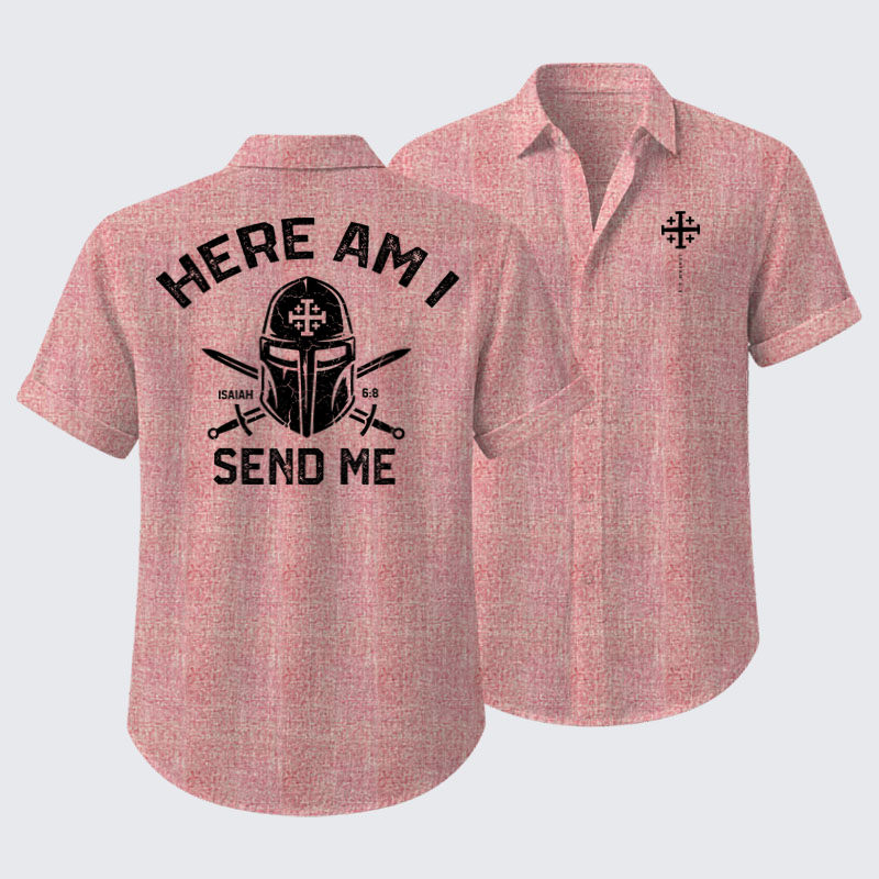 Short Sleeve Casual Shirt - Here Am I Send Me