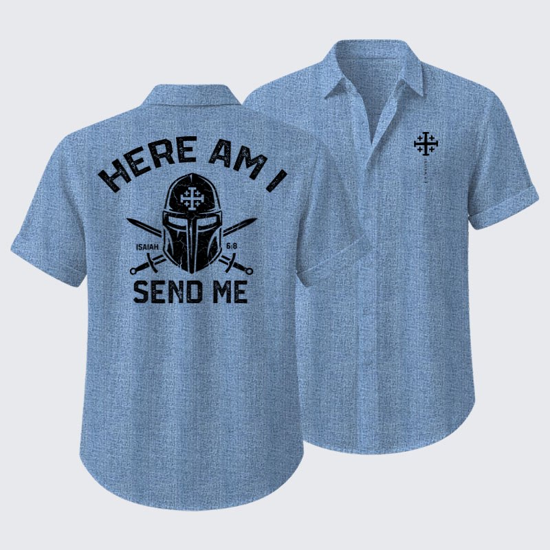 Short Sleeve Casual Shirt - Here Am I Send Me