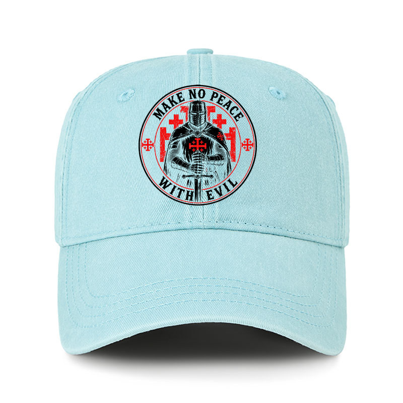 Heritage Washed Cap - Make No Peace with Evil Knight Templar Jerusalem Cross