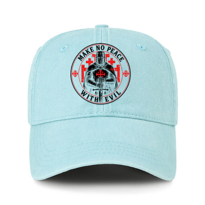 Heritage Washed Cap - Make No Peace with Evil Knight Templar Jerusalem Cross