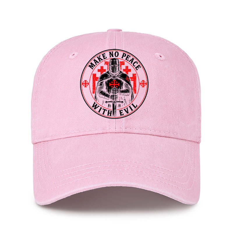 Heritage Washed Cap - Make No Peace with Evil Knight Templar Jerusalem Cross