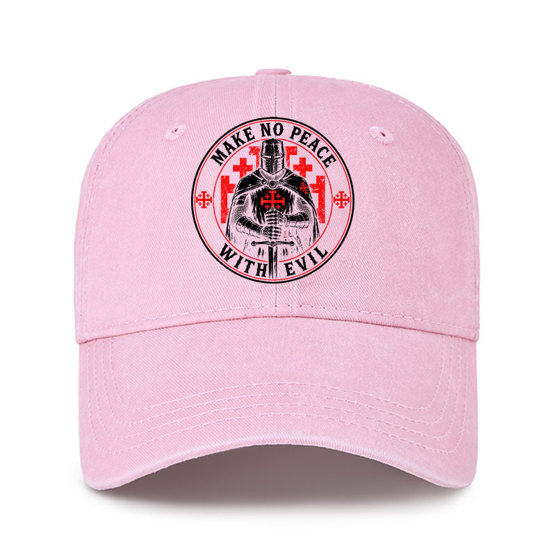 Heritage Washed Cap - Make No Peace with Evil Knight Templar Jerusalem Cross