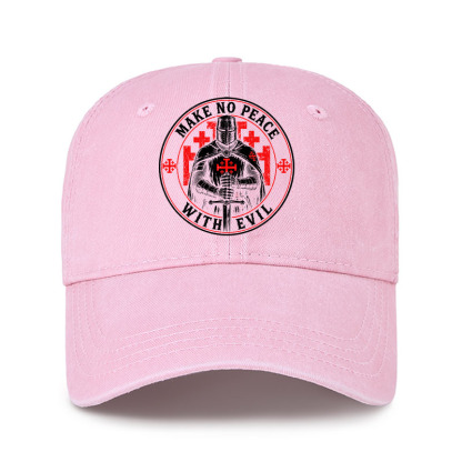 Heritage Washed Cap - Make No Peace with Evil Knight Templar Jerusalem Cross