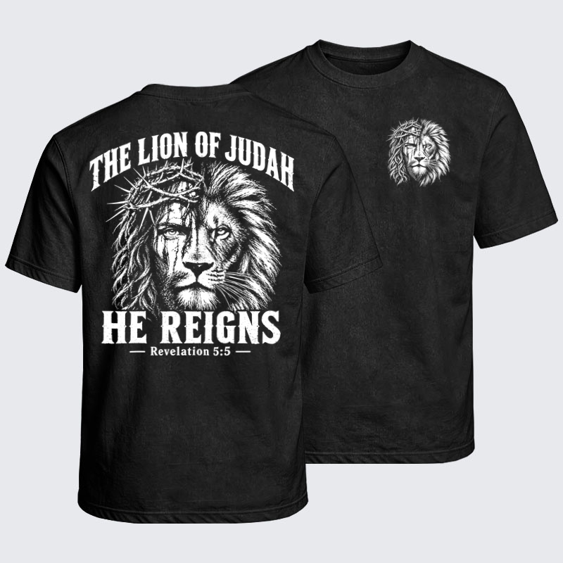 Washed T-Shirt - The Lion of Judah – He Reigns