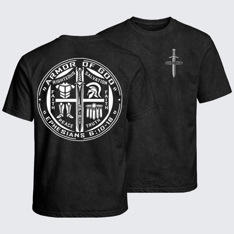 Washed T-Shirt - Armor of God – Ephesians 6:10–18 Christian Warrior