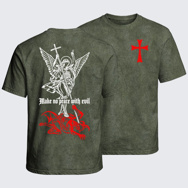 Washed T-Shirt - Make No Peace with Evil – Saint Michael