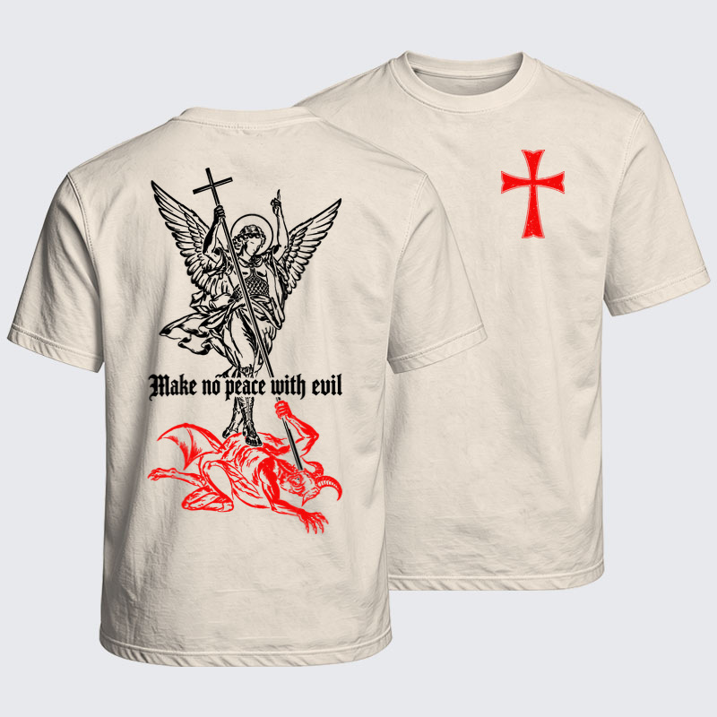 Washed T-Shirt - Make No Peace with Evil – Saint Michael