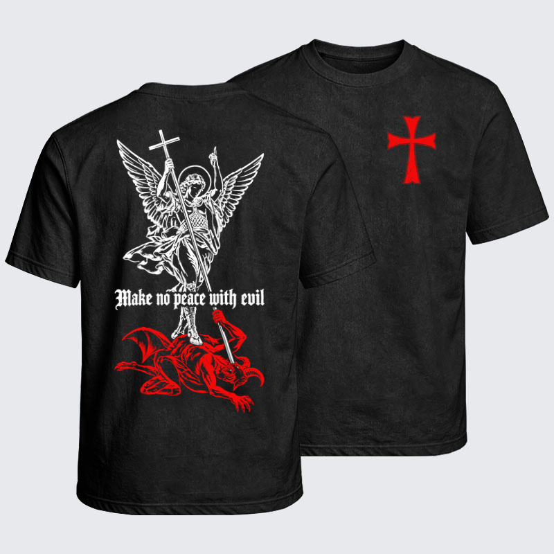 Washed T-Shirt - Make No Peace with Evil – Saint Michael