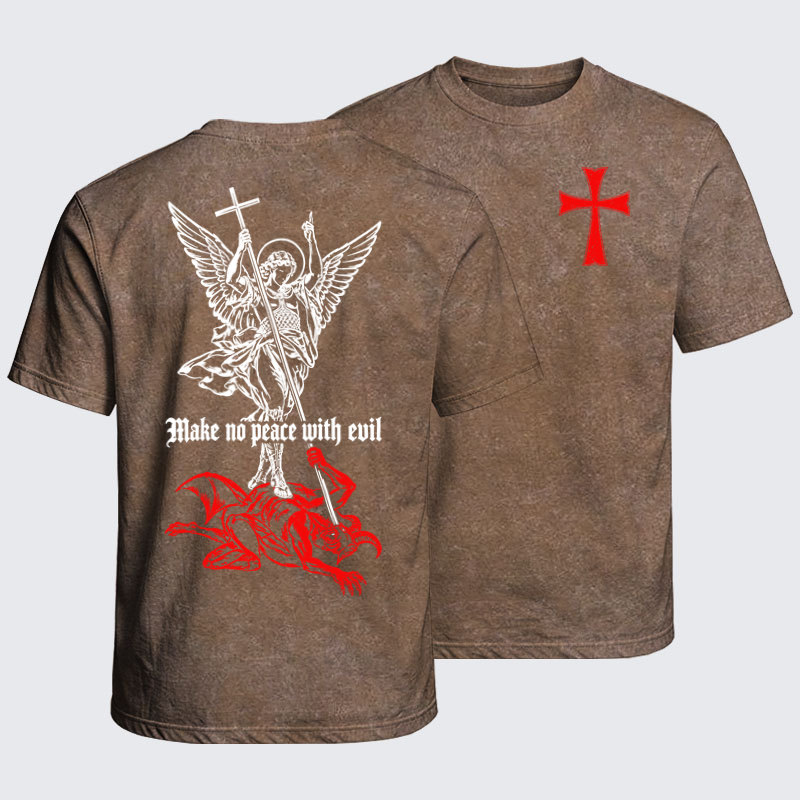 Washed T-Shirt - Make No Peace with Evil – Saint Michael