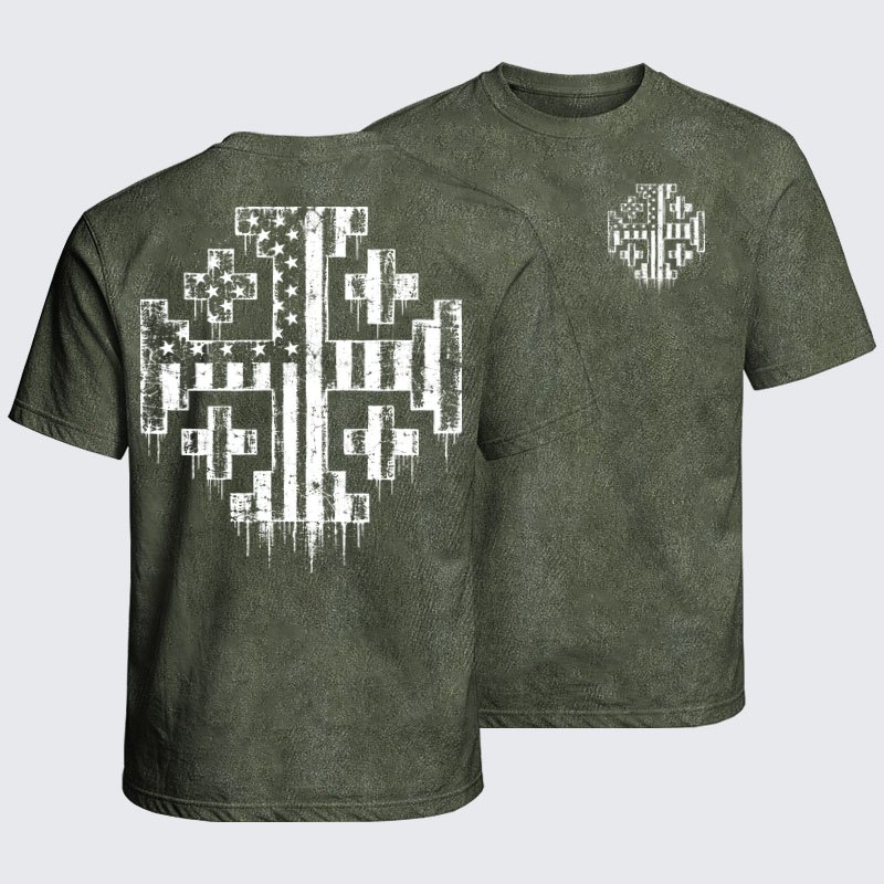 Washed T-Shirt - A Man of God – Christian Warrior Knight & Lion