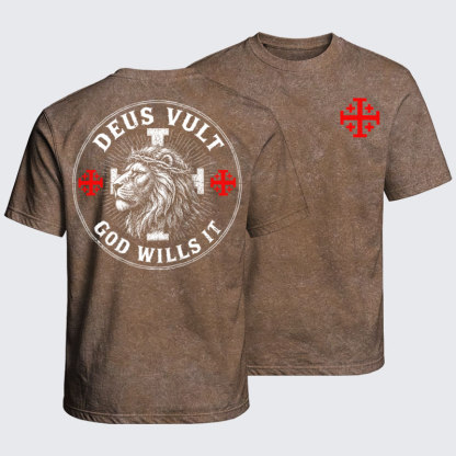 Washed T-Shirts - Deus Vult