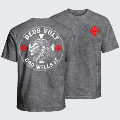 Washed T-Shirts - Deus Vult