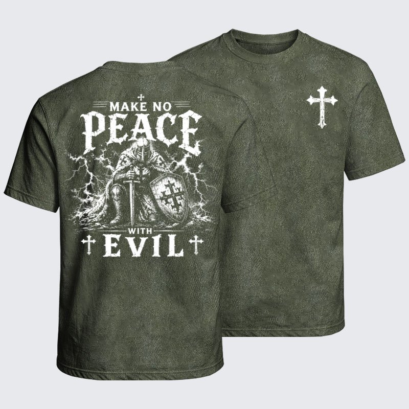 Washed T-Shirts - Make No Peace With Evil 
