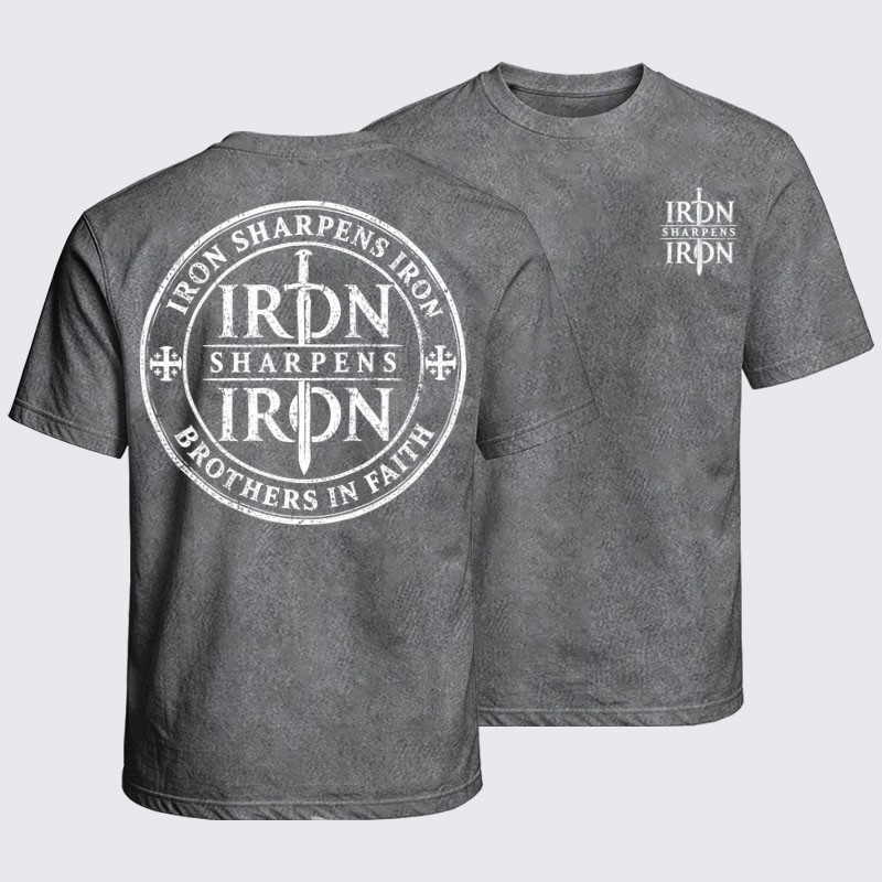 Washed T-Shirts - Iron Sharpens Iron Brothers In Faith