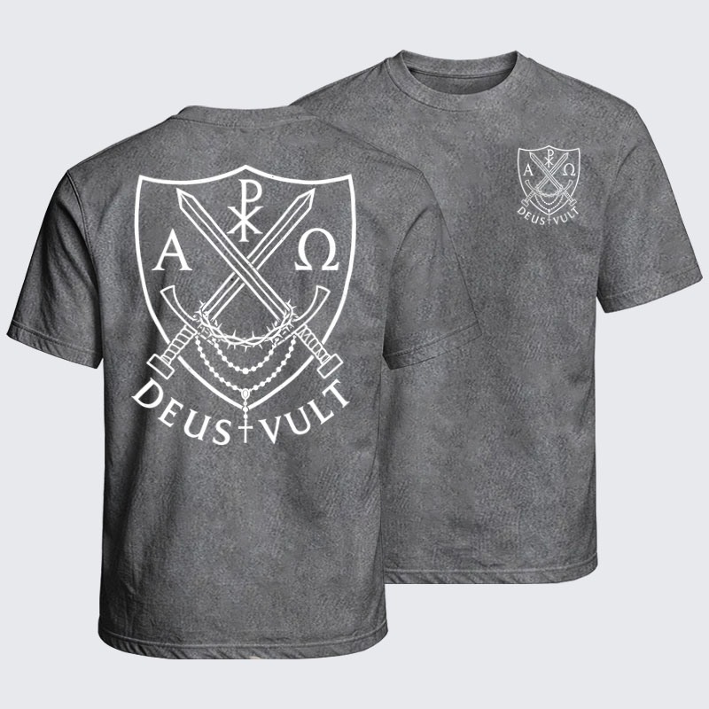 Washed T-Shirts - Deus Vult