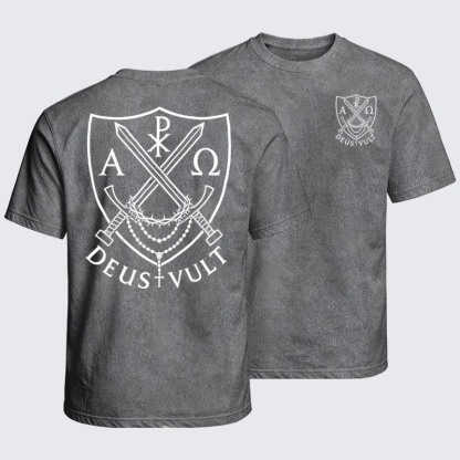 Washed T-Shirts - Deus Vult