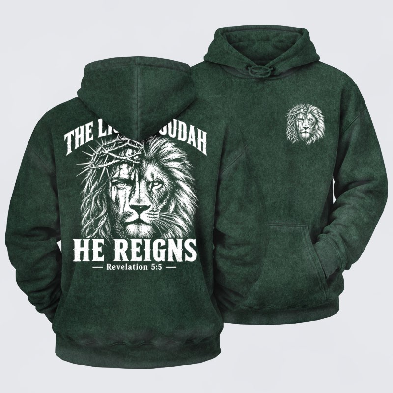 Washed Hoodies  - The Lion of Judah – He Reigns