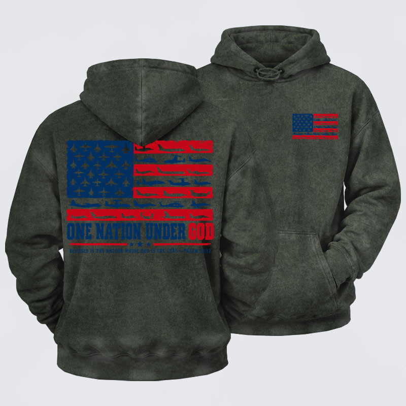 Washed Hoodies  - One Nation Under God – Psalm 33:12
