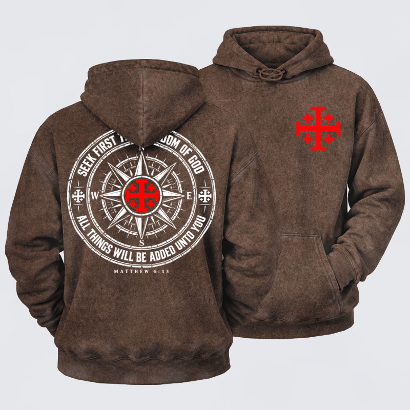 Washed Hoodies  -Seek First the Kingdom of God – Matthew 6:33