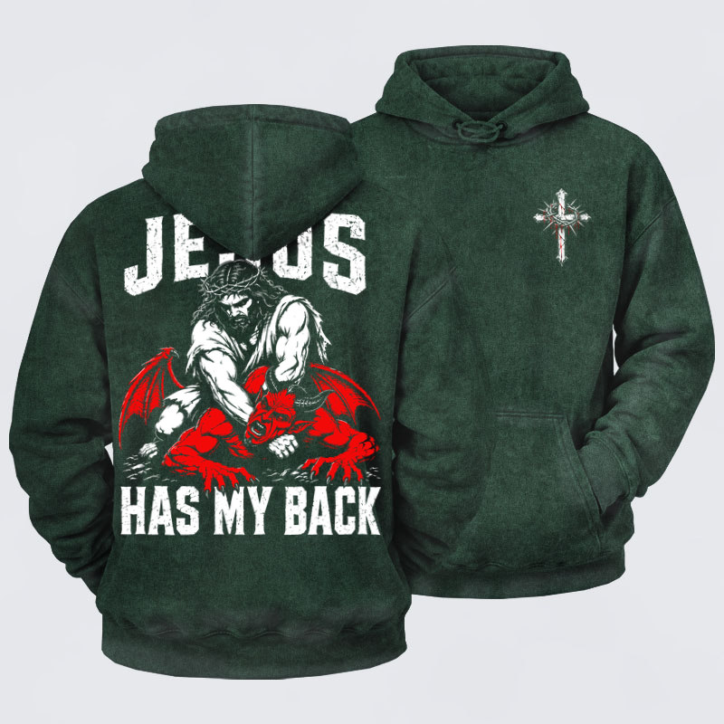 Washed Hoodies  - Jesus Has My Back