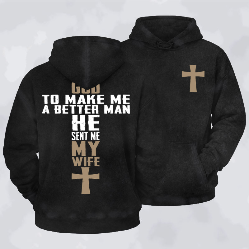 Washed Hoodies   - God Sent Me My Wife 