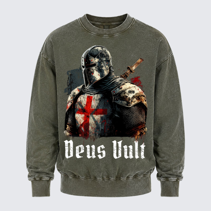 Washed Sweatshirt - Deus Vult