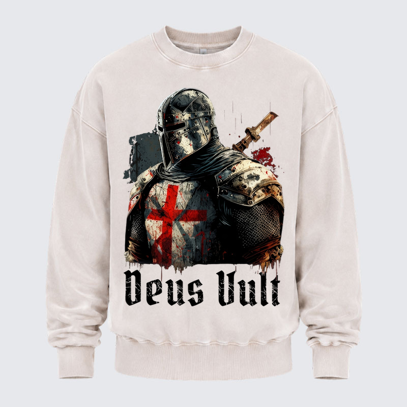 Washed Sweatshirt - Deus Vult