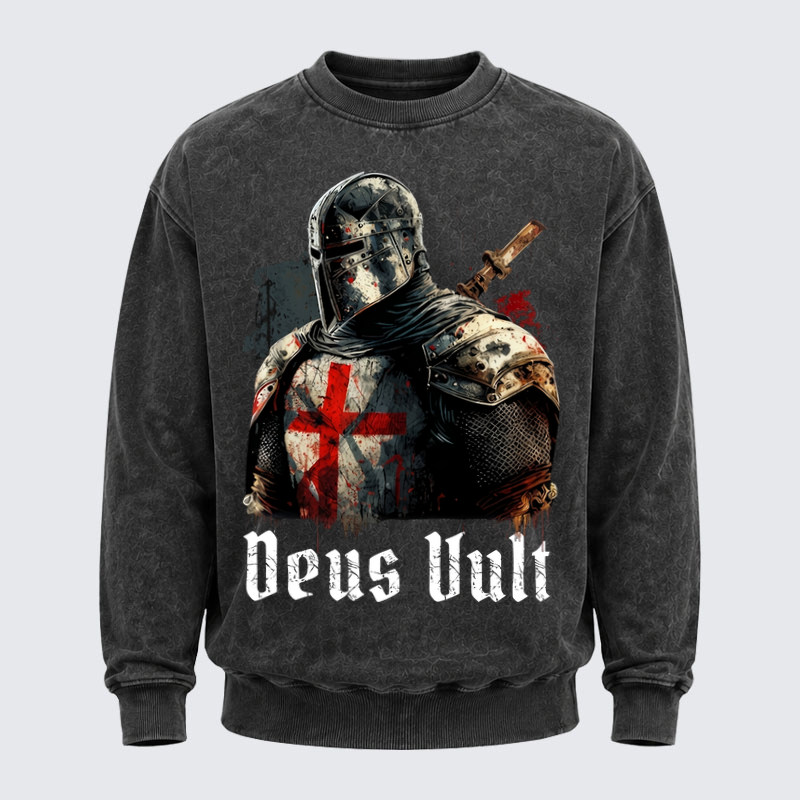 Washed Sweatshirt - Deus Vult