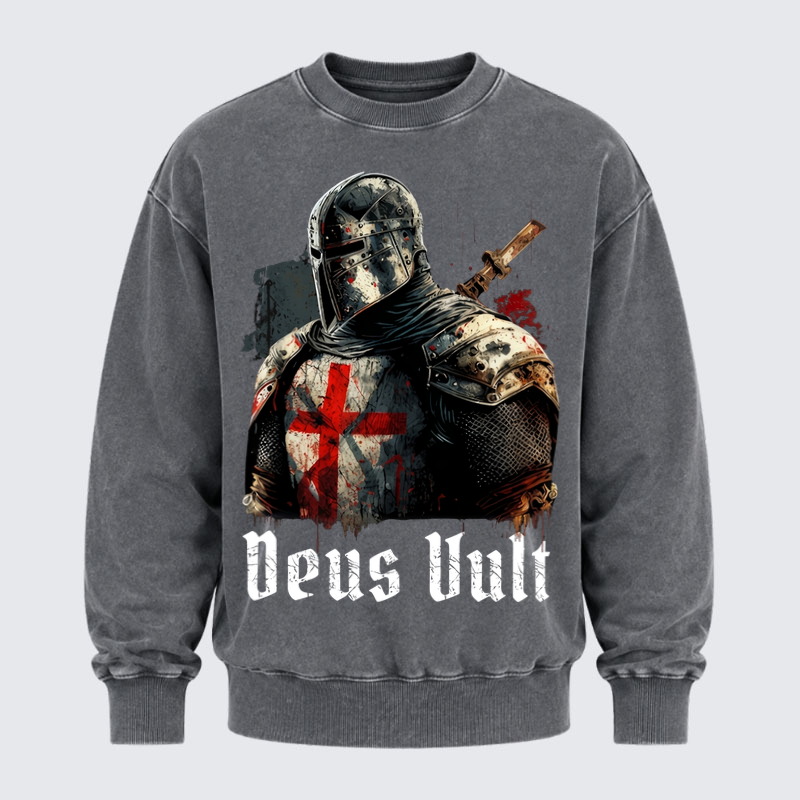 Washed Sweatshirt - Deus Vult