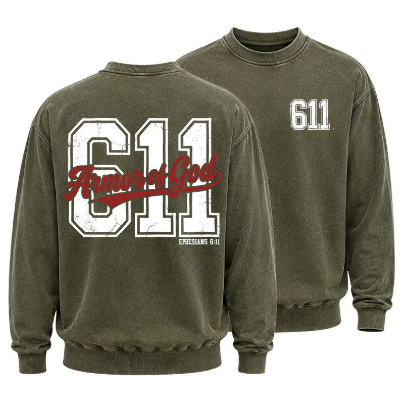 Washed Sweatshirt - Armor of God – Ephesians 6:11