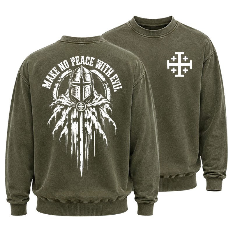 Washed Sweatshirt - Make No Peace With Evil –  Christian Knight