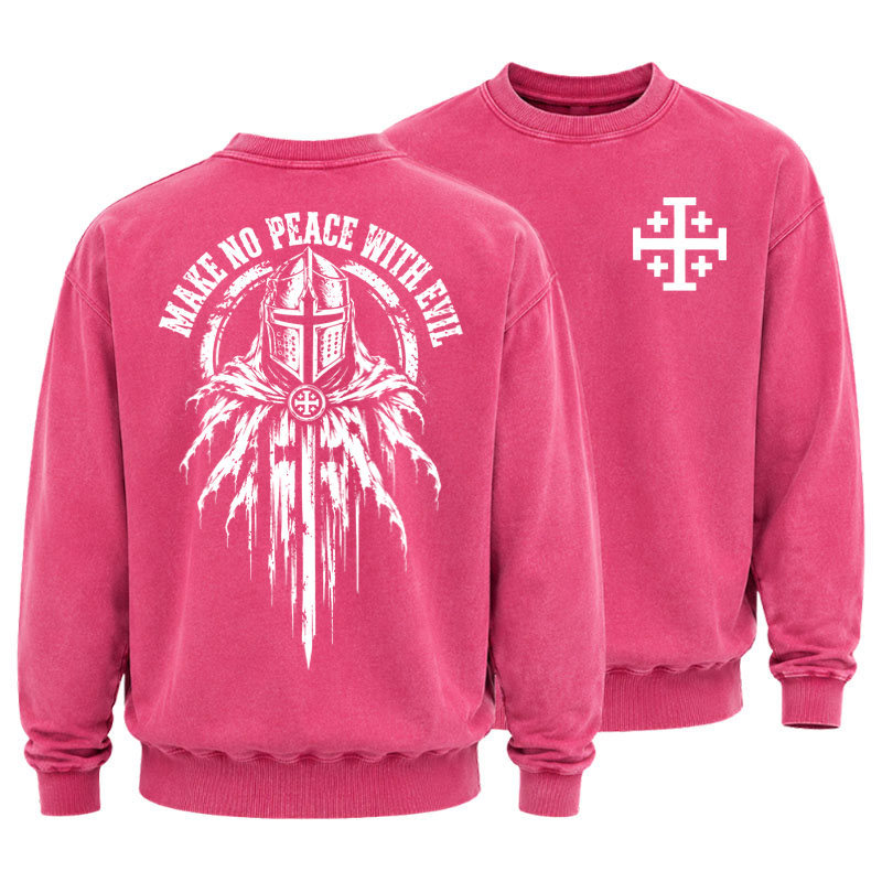 Washed Sweatshirt - Make No Peace With Evil –  Christian Knight