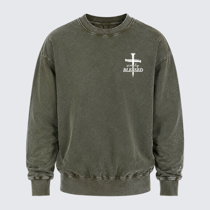 Washed Sweatshirt - Simply Blessed   