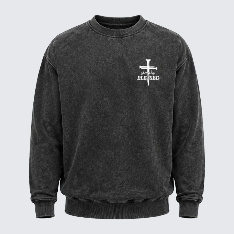 Washed Sweatshirt - Simply Blessed   