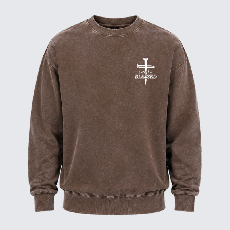 Washed Sweatshirt - Simply Blessed   