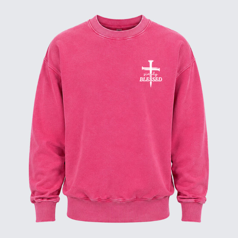 Washed Sweatshirt - Simply Blessed   
